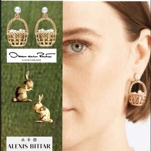 Bunny & Basket of Pearls basket Earring 🧺 🐇 ALEXIS Bittar Oscar de La Renta